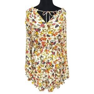 Jessica Simpson Bohemian Whimsical Floral Peasant Mini Summer Dress M